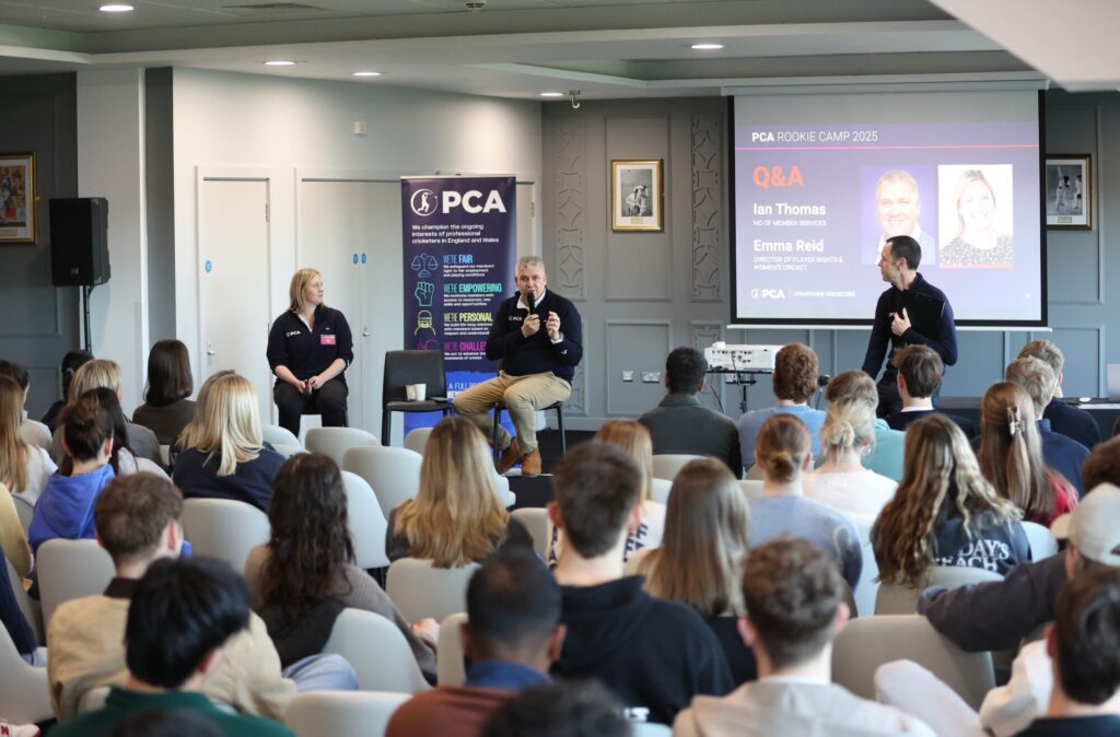 Audience engaged during Q&A session at PCA Rookie Camp 2025.